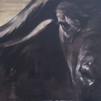 Peinture intitulée "Buffle" par Annie Lanoy, Œuvre d'art originale