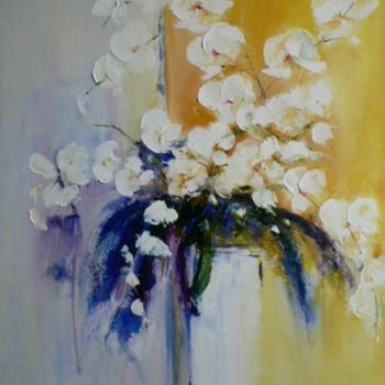 Peinture intitulée "Orchidèes" par Annie Piel, Œuvre d'art originale