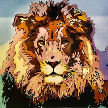 Painting titled "The king" by Annie Predal, Original Artwork, Oil