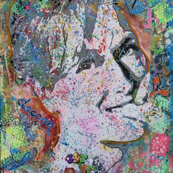 Schilderij getiteld "Merryl Streep" door Annie Predal, Origineel Kunstwerk, Collages