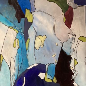 Pintura intitulada "Bleu glacier" por Annie Proust, Obras de arte originais, Acrílico