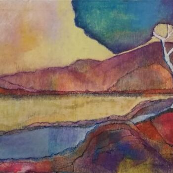 Desenho intitulada "L arbre de la source" por Annie Vandemalle, Obras de arte originais, Pastel