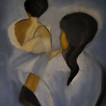 Peinture intitulée "La mère et l'enfant" par Annie Vivies, Œuvre d'art originale, Huile