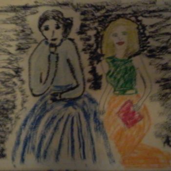 Рисунок под названием "carabosse et melusi…" - Annie Bronischewski, Подлинное произведение искусства, Цветные карандаши