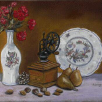 Peinture intitulée "Nature morte aux fr…" par A.Langagne.G, Œuvre d'art originale, Huile