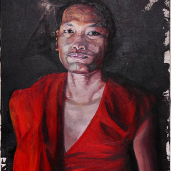 Картина под названием "Monk at Angkor Wat" - Annies131419, Подлинное произведение искусства, Акрил