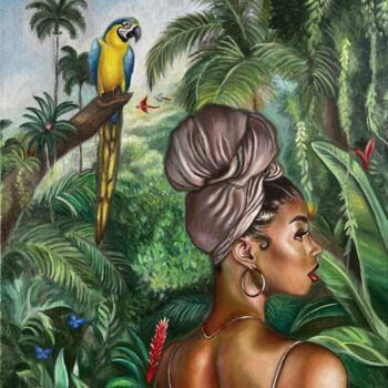 Картина под названием "Eden" - Annika Geigel, Подлинное произведение искусства, Масло Установлен на Деревянная рама для носи…