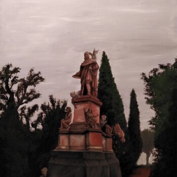 Painting titled "Nosferatu over Zapp…" by Annita Luxon, Original Artwork, Oil