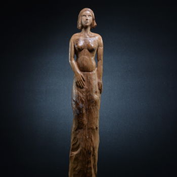 Skulptur mit dem Titel "druádes" von Annouck Bienfait, Original-Kunstwerk, Holz