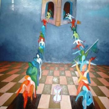Painting titled "le jugement dernier" by Abdelali Announi, Original Artwork