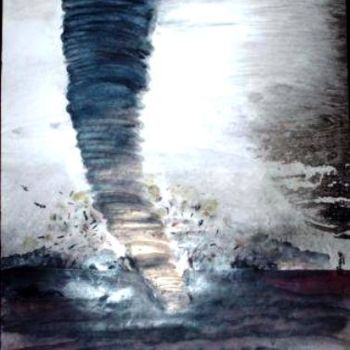 Pintura titulada "l 'ouragan arrive" por Abdelali Announi, Obra de arte original