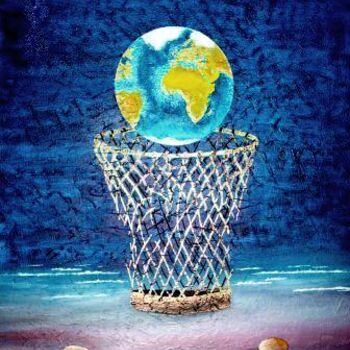 Pintura titulada "a la poubelle" por Abdelali Announi, Obra de arte original