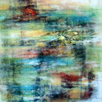 Malerei mit dem Titel "Nageem lake" von Ann-Pia Azizuddin, Original-Kunstwerk