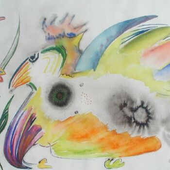 Pintura titulada "L'oiseau du paradis" por Annunziata Fiumi-Loosli, Obra de arte original, Oleo