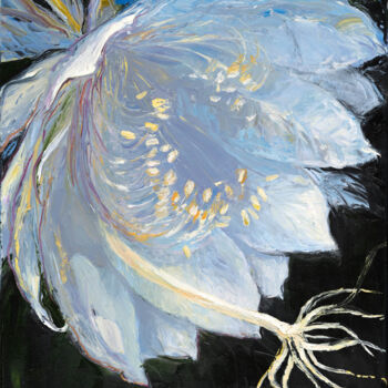 Malerei mit dem Titel "Blue mood" von Hanna Karaleva, Original-Kunstwerk, Öl