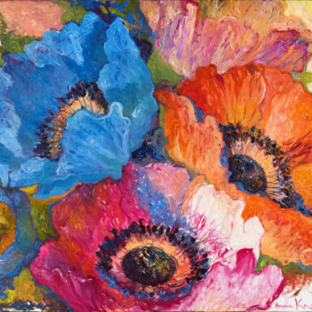 Painting titled "Floral inspiration" by Hanna Karaleva, Original Artwork, Oil