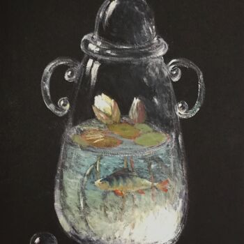 Dessin intitulée "Big fish" par Hanna Karaleva, Œuvre d'art originale, Huile