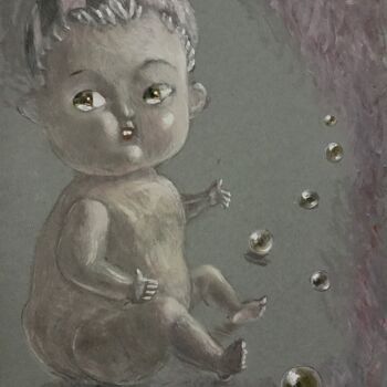 Dessin intitulée "Celluloid tears(2)" par Hanna Karaleva, Œuvre d'art originale, Huile