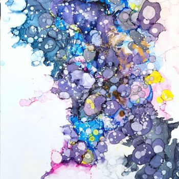 Картина под названием "Cosmic paintink Lar…" - Insomnia Art, Подлинное произведение искусства, Акварель