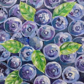 Malarstwo zatytułowany „Blueberry” autorstwa Insomnia Art, Oryginalna praca, Akryl