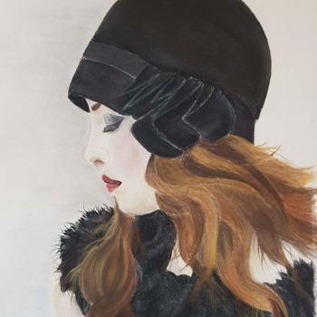 Peinture intitulée "Pensive" par Anny Burtscher-Beaudoin, Œuvre d'art originale, Pastel