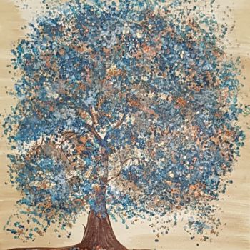 Pintura intitulada "L'arbre d'espérance" por Anny Burtscher-Beaudoin, Obras de arte originais, Acrílico
