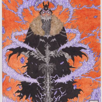 Zeichnungen mit dem Titel "AMETHYST SPIRIT" von Anolac Voravong, Original-Kunstwerk, Tinte