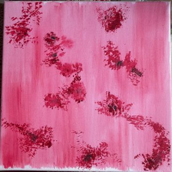 Painting titled "Rose tempête" by Anouck Roussel, Original Artwork, Acrylic