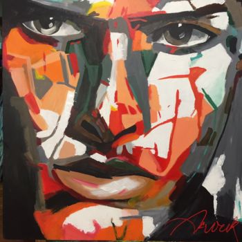Malerei mit dem Titel "Abstract gezicht" von Anouk Van Den Heuvel, Original-Kunstwerk, Acryl