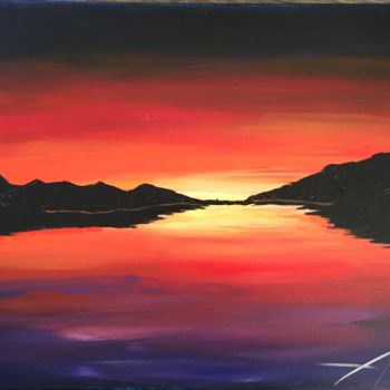 Malerei mit dem Titel "Sunset" von Anouk Van Den Heuvel, Original-Kunstwerk, Acryl