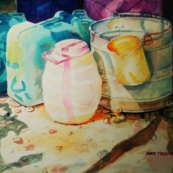 Painting titled "Water cans-1" by Anoy, Original Artwork