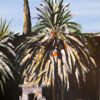 Schilderij getiteld "Palm bonanza" door Ans Van Der Linden, Origineel Kunstwerk, Acryl