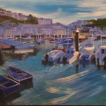 Painting titled "Luarca, Asturias" by Ans Van Der Linden, Original Artwork, Acrylic