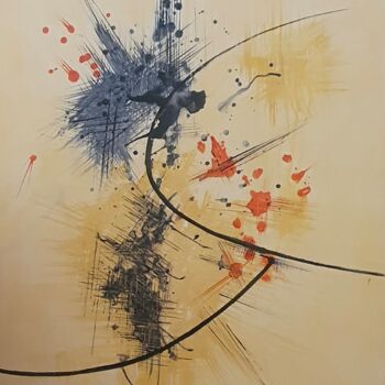 Картина под названием "No shortage of lines" - Ans Van Der Linden, Подлинное произведение искусства, Акрил