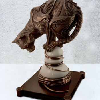 Sculpture titled "ELECTRICAT" by Norbert Sarnecki, Original Artwork, Metals