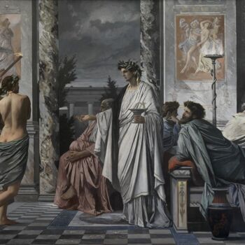 Painting titled "Plato´s Symposium" by Anselm Feuerbach, Original Artwork, Oil