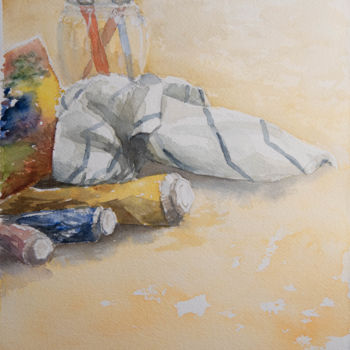 Painting titled "Il était une fois l…" by Philippe Anselme, Original Artwork, Watercolor