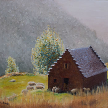 Peinture intitulée "Quiétude d'une berg…" par Philippe Anselme, Œuvre d'art originale, Huile Monté sur Châssis en bois
