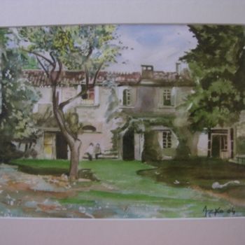 Painting titled "la ferme audoise" by Anska, Original Artwork, Oil