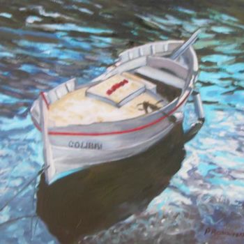 Painting titled "barque catalane" by Anska, Original Artwork, Oil