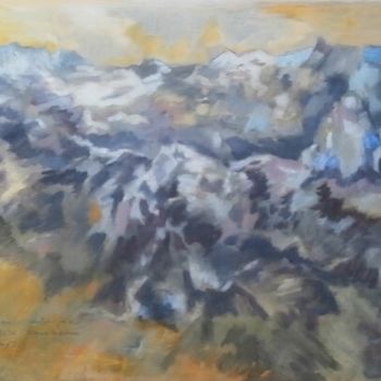 Pintura titulada "une montagne" por Anska, Obra de arte original, Oleo