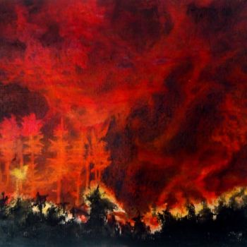 Рисунок под названием "Chaleur" - Ansofie Vrankenne, Подлинное произведение искусства, Древесный уголь