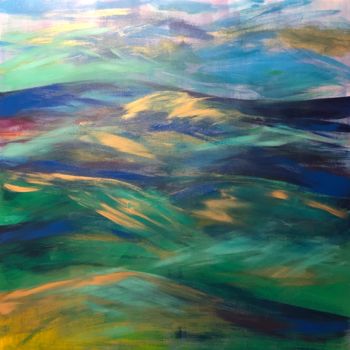 Painting titled "Hills" by Rina Ant, Original Artwork, Acrylic