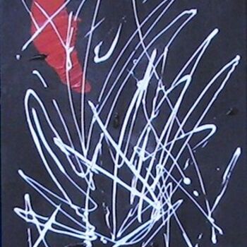 Painting titled "Lune rouge" by Antheus, Original Artwork