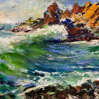 Painting titled "Crashing wave" by Anthony Barrow, Original Artwork, Acrylic