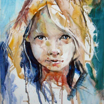 Peinture intitulée "Age of Innocence" par Anthony Barrow, Œuvre d'art originale, Huile