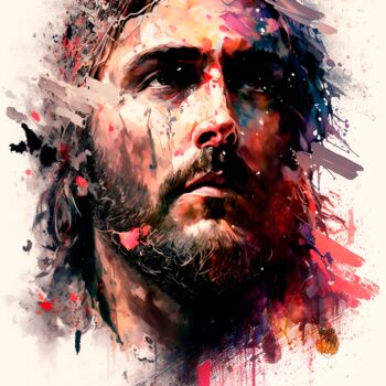 Цифровое искусство под названием "Jesus Christ - The…" - Anthony Charles, Подлинное произведение искусства, Цифровая живопись