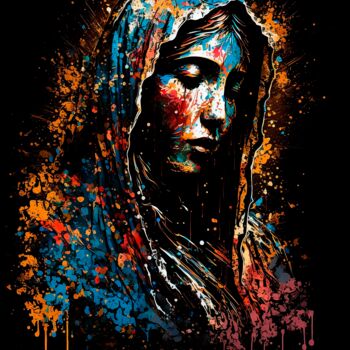 Цифровое искусство под названием "Holy Mary - Mother…" - Anthony Charles, Подлинное произведение искусства, Цифровая живопись