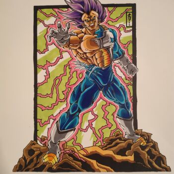 Dibujo titulada "Majin végéta ultra…" por Anthony Lafont, Obra de arte original, Grafito