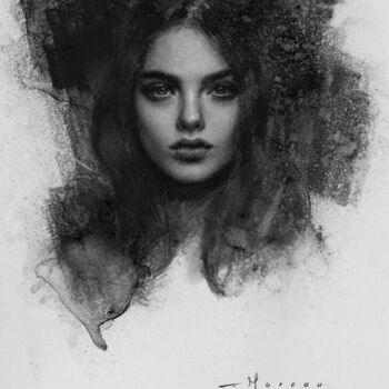Drawing titled "n°24" by Anthony Moreau, Original Artwork, Charcoal